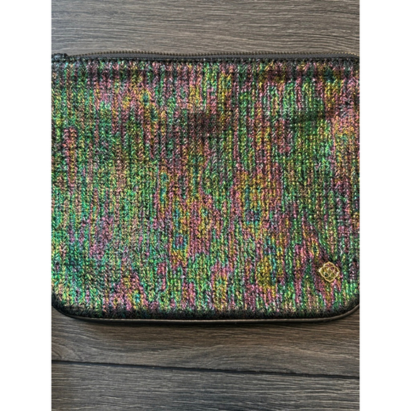 Kendra Scott Metallic Woven Wristlet Detachable Strap Purse Dark Iridescent OS - Picture 6 of 15